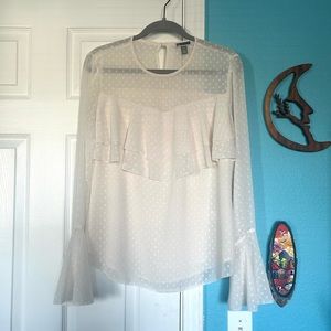 Ivory polka dot blouse